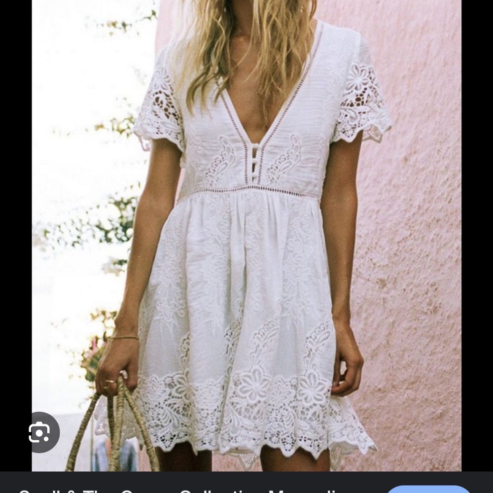 Spell Magnolia White Lace Dress